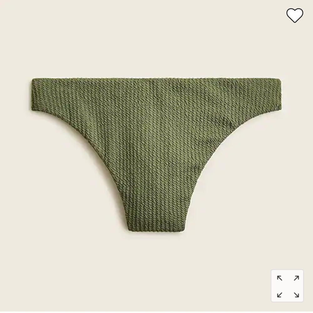 J. Crew | Textured High Waisted Cheeky Bikini Bottom | Green